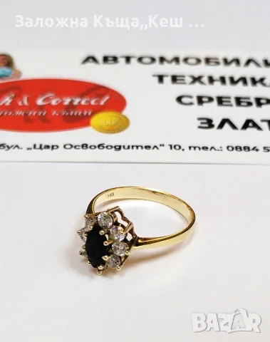 Златен дамски пръстен 14К.Тегло 3.11 гр.Размер 56.Цена 235 €., снимка 2 - Пръстени - 55716999