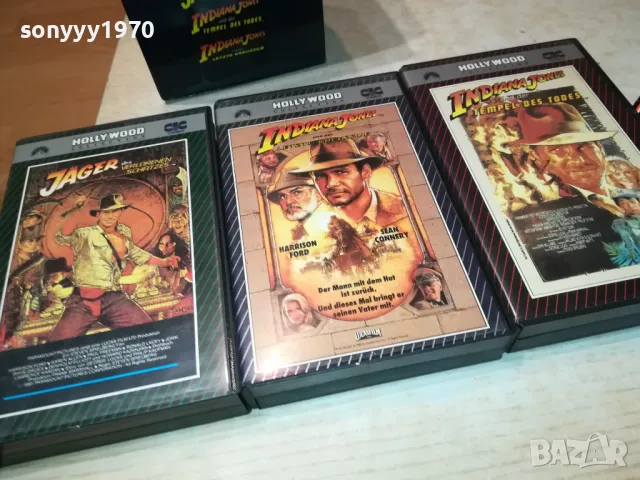 INDIANA JONES X3 VHS VIDEO ORIGINAL TAPE-ВНОС GERMANY 2402251902LNWC, снимка 2 - Други жанрове - 49261072