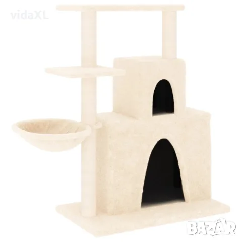 vidaXL Котешко дърво със сизалени стълбове, кремаво, 83 см