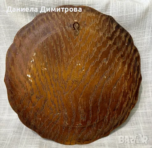 Ретро стенна чиния, дърворезба, снимка 3 - Колекции - 50042339