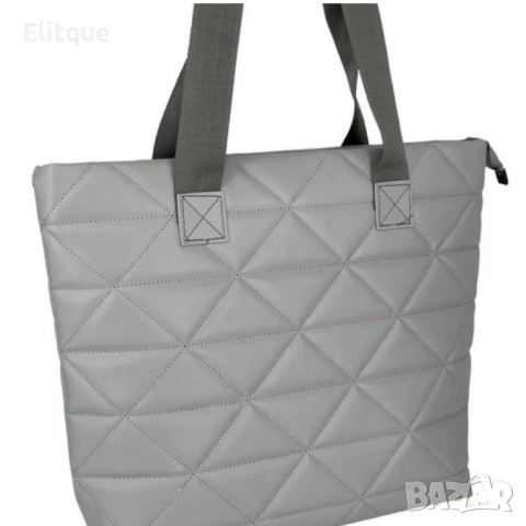 Дамска капитонирана чанта от еко к. - супер удобна подходяща за ежедневието, снимка 2 - Чанти - 52889165
