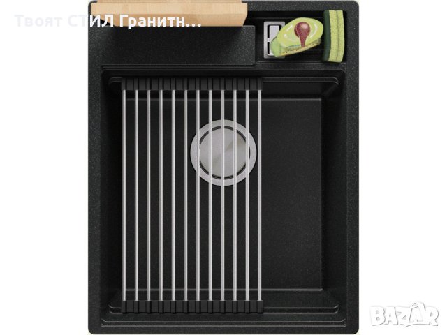  Кухненска Мивка от гранит модел Осло 45 Премиум 430 x 530 мм Графит