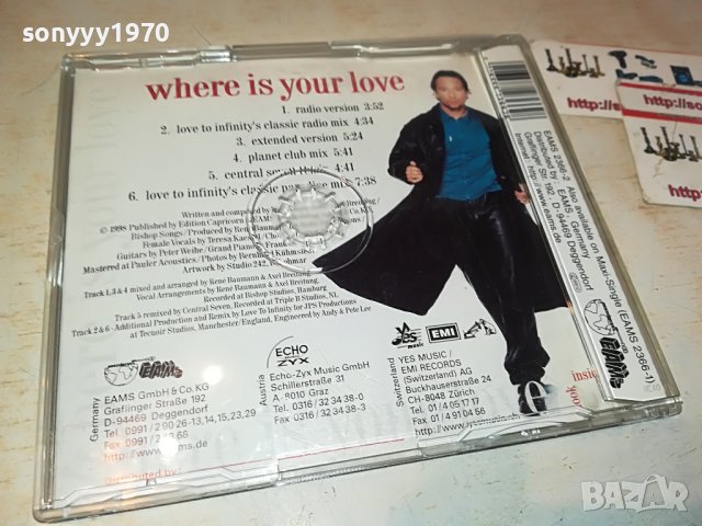 DJ BOBO-WHERE IS YOUR LOVE CD 2104231200, снимка 10 - CD дискове - 40435479