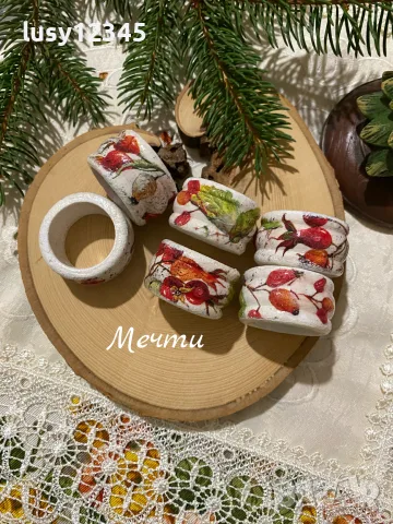 Пръстени за салфетки с шипки!
, снимка 6 - Прибори за хранене, готвене и сервиране - 55931353