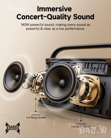 Преносима караоке машина, вграден дисплей и екран за текст на песен, 2 микрофона, 140W, снимка 5 - Караоке - 50459417