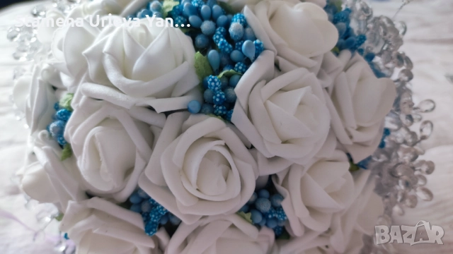 Дизайнерска официална рокля + сватбен букет и кошница, снимка 3 - Рокли - 51789297