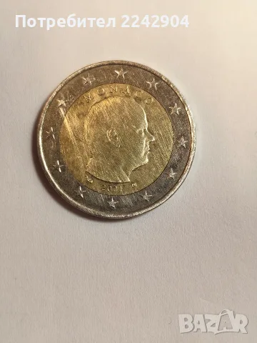Monaco 2€ за 10-годишнина от сватбата на княз Албер II