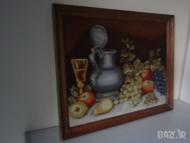 Немски гоблен - натюрморт, снимка 10 - Гоблени - 52529973