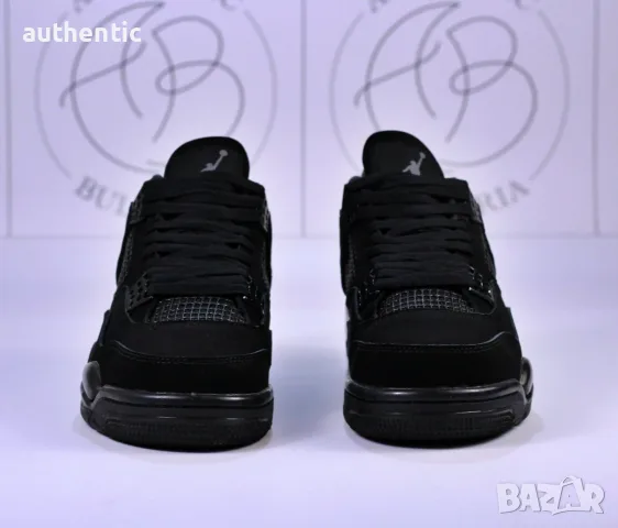 Nike Air Jordan Retro 4 Black Cat Мъжки Дамски Маратонки, снимка 3 - Маратонки - 56207619