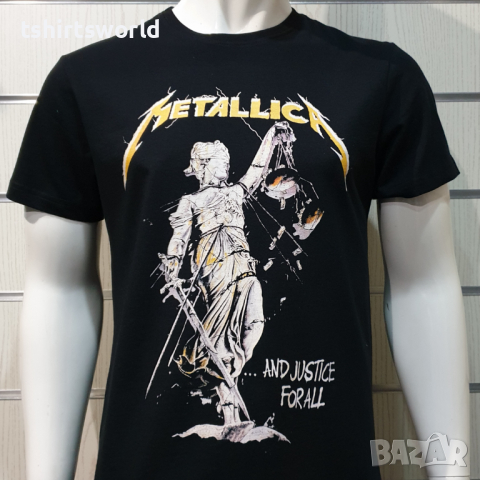 Нова мъжка тениска с дигитален печат на музикалната група METALLICA and justice for all, снимка 5 - Тениски - 36177984