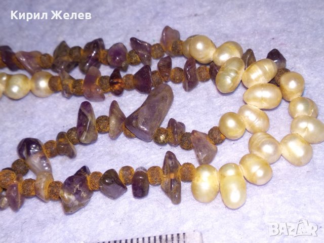 СТАРО СКЪПОЦЕННО КОЛИЕ ЕСТЕСТВЕНИ РЕЧНИ ПЕРЛИ АМЕТИСТ и ПАТИНИРАН МЕТАЛ 38887, снимка 12 - Антикварни и старинни предмети - 41865435