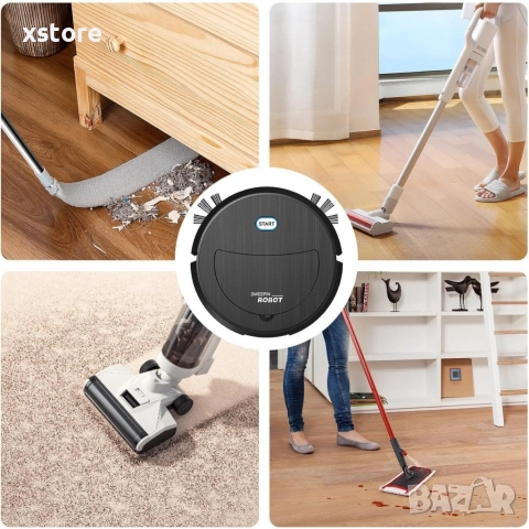Интелигентна прахосмукачка робот 3в1 две четки и моп за почистване на домакинство, снимка 2 - Прахосмукачки - 52795938