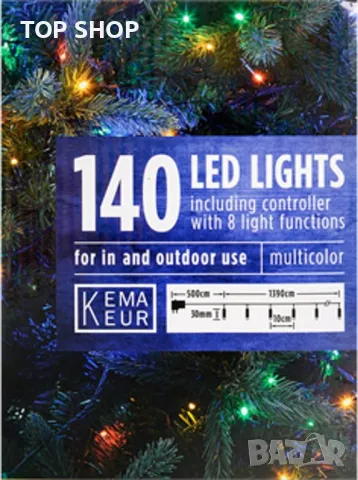 Висококачествени цветни лампички за отвън и от вътре 19 метра. Работят на ток., снимка 4 - Декорация за дома - 48547777