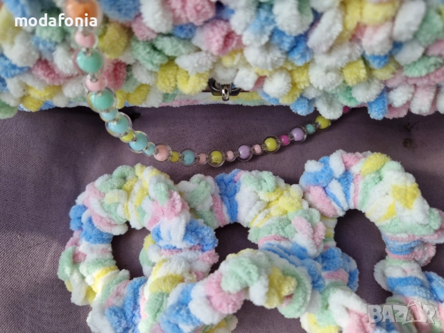 Ръчно изработена чанта CANDY и скрънчи, снимка 11 - Чанти - 51707492