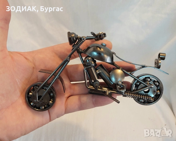 Метална Пластика МОТОЦИКЛЕТ, снимка 3 - Статуетки - 28694211