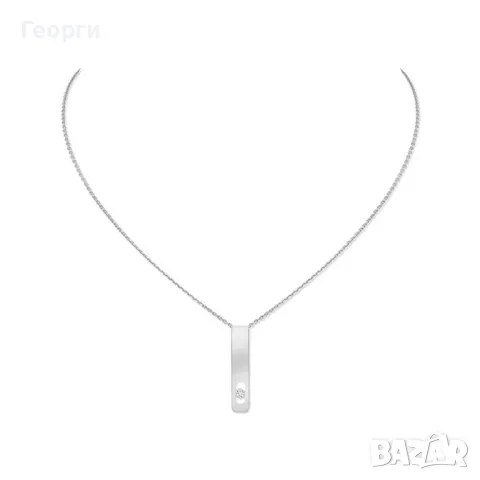 Messika оригинално колие медальон с диамант, снимка 2 - Колиета, медальони, синджири - 50264235