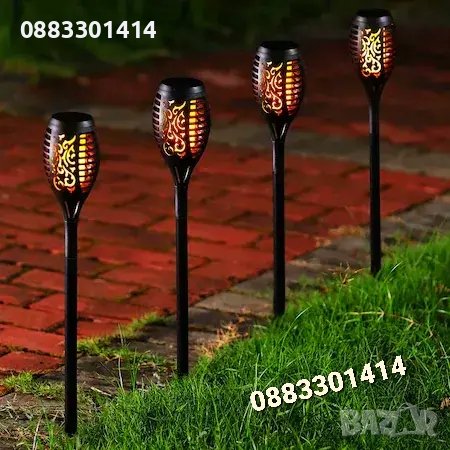 Соларна лампа Факла с ефект пламък , снимка 2 - Соларни лампи - 42093608