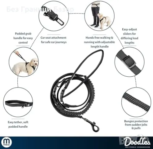 Нова каишка Универсален повод за кучета – регулируем, с колан за кола, снимка 3 - За кучета - 49901326