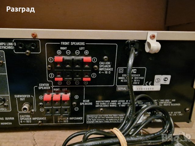 Ресийвър  JVC RX-6001R, снимка 7 - Ресийвъри, усилватели, смесителни пултове - 40639885