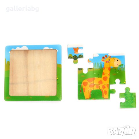 Детски дървен пъзел, дървени пъзели с животни - анимирани, снимка 2 - Игри и пъзели - 40831903