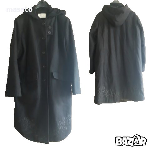 pluz by etage - черно палто с бродерия