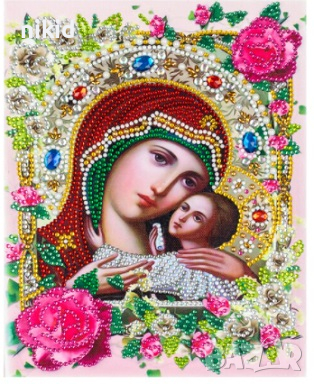 Икона Богородица Дева Мария 5D гоблен диамантен гоблен картина мозайка за  направа по схема камъчета в Гоблени в гр. Ямбол - ID36359677 — Bazar.bg