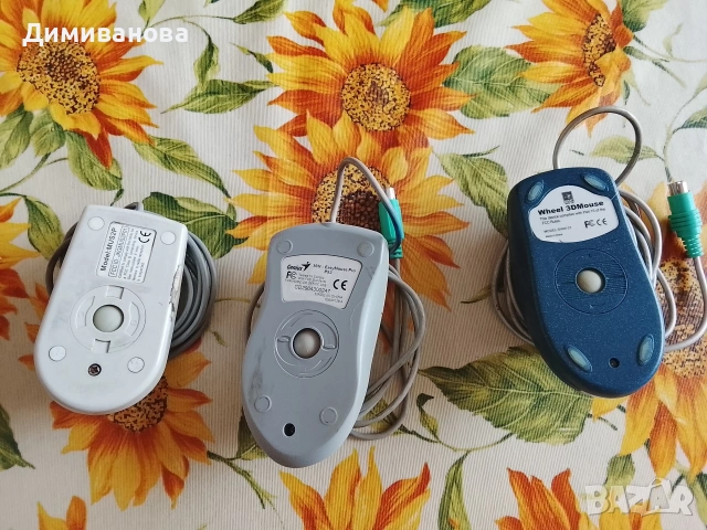 Подарявам 3 стари мишки за компютър с топче, снимка 2 - Клавиатури и мишки - 53084917