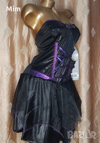 Party 44-46 Черна рокля с кожен змийски принт , снимка 6 - Рокли - 35848568