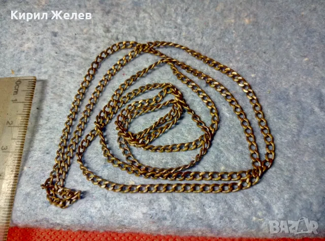 Стар ФИН ПОЗЛАТЕН МЕДЕН ЛАНЕЦ ВЕРИЖКА КОЛИЕ КЛАСИЧЕСКА РЕТРО ПЛЕТКА МАЙСТОРСКА РЪЧНА ИЗРАБОТКА 47408, снимка 9 - Антикварни и старинни предмети - 47336508