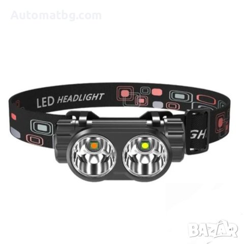 Челник Automat, Акумулаторен, 2Led светлини, Черен