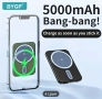Индукционна магнитна външна батерия BYGP с безжично зареждане QI и USB зареждане 5000mAh, снимка 16