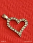 Сребърен медальон във формата на сърце ❤️ с инкрустирани кристали стил и елегантност 52754, снимка 7