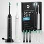Комплект от 2 броя електрическа звукова четка Toothie X 2в1 с 6 накрайника и зарядна база, снимка 1