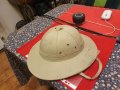 pith helmet  шлем от сагово дърво  колониална шапка с термоизолация ,оригинална от 70те години, снимка 1 - Шапки - 41938173