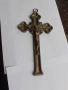 Стар голям бронзов кръст разпятие религия, снимка 2