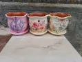 Керамични саксии с подложка, снимка 3