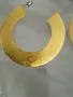 Ефектни дизайнерски обеци Replica – позлатен hammered ефект, снимка 5
