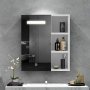 Шкаф за баня с огледало и LED осветление WFBS-BC-D0181WH, снимка 1 - Шкафове - 42412235
