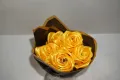 Чисто Нов Ръчно Изработен Букет От 5 Вечни Жълти Рози, снимка 4