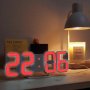 Цифров часовник Saiconcept, LED осветление, аларма, дисплей за температура, бяло/червено ,бяло/синьо