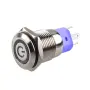 Водоустойчив метален бутон 12 mm със син LED и 4 пина, снимка 1