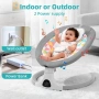 Електрически бебешки люлеещ се стол с Bluetooth, 5 скорости, сив, снимка 4