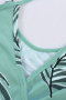 Дамски потник в синьо-зелено с тропически принт и регулируеми презрамки, снимка 9
