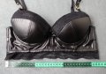 75В черен кожен сутиен/бюстие с дантела на чашките и подгръдната част., снимка 10