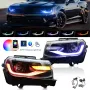Комплект фарове с RGB дневни светлини за Chevrolet Camaro 2014 - 2015, снимка 1