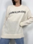  пуловер вълна кашмир цвят слонова кост, с кройка Calvin Klein Jeans, с лека кройка, мек и топ, снимка 3