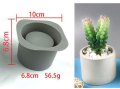 Широк кръг кръгла  кашпа саксия калъп силиконов молд форма гипс, снимка 1