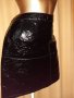 НЕМА М Черна кожена пола от мачкан лак , снимка 2