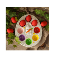 Великденска керамична чиния Mercado Trade, За 8бр. яйца, Зайче, снимка 1 - Декорация за дома - 44826385