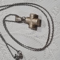 Италиянски сребърен синджир с висулка кръст , снимка 3 - Колиета, медальони, синджири - 44261968